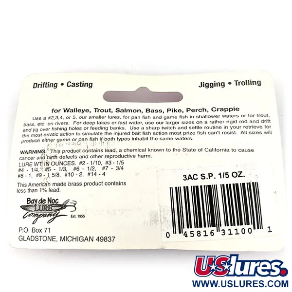 Bay de Noc Swedish Pimple #3, pilker, młotkowana miedź, 6 g błystka wahadłowa #13697