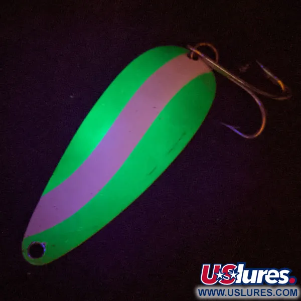 Worth Chippewa Steel Spoon UV (świeci w ultrafiolecie), biały/zielony/nikiel, 14 g błystka wahadłowa #13754