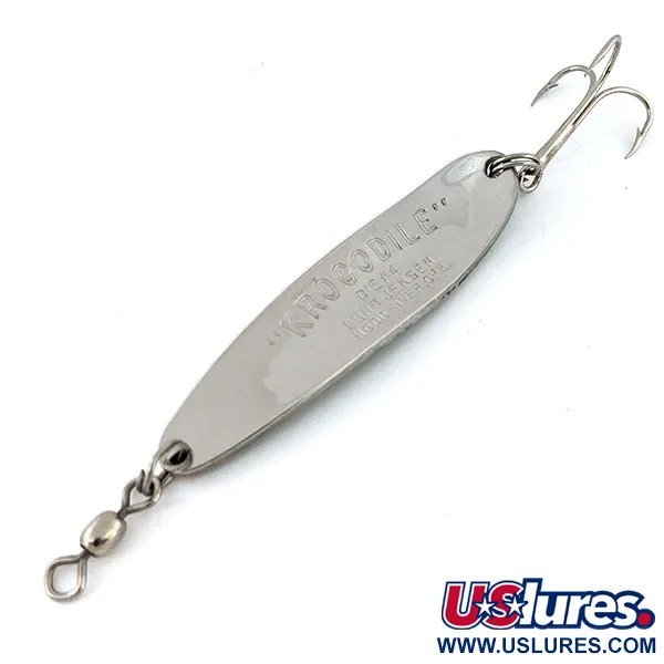 Luhr Jensen Krocodile #4, nikiel/zielony, 19 g błystka wahadłowa #13769