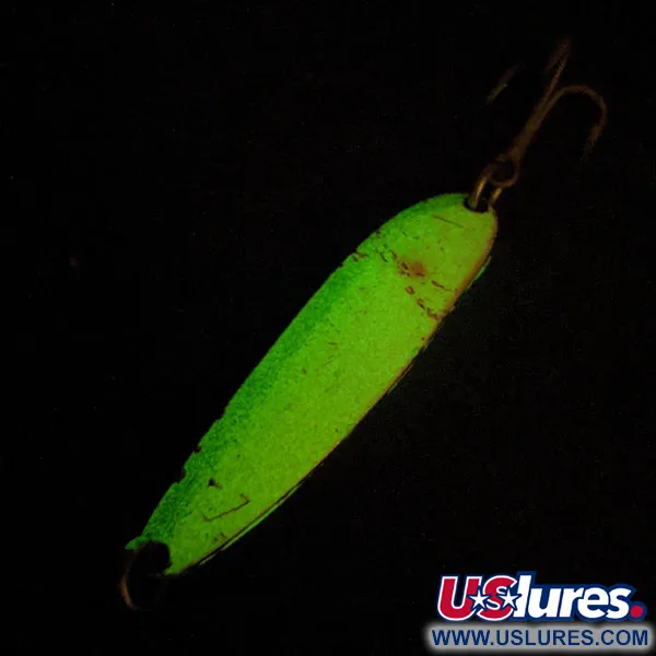 Luhr Jensen Krocodile #4 (świeci w ciemności), biały/zielony Glow - świeci w ciemności, 14 g błystka wahadłowa #13816