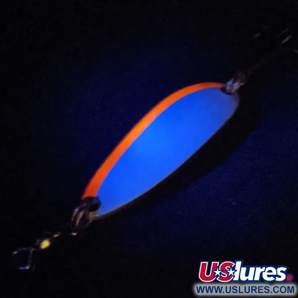 Luhr Jensen Krocodile UV (świeci w ultrafiolecie), biały/czerwony/mosiądz, 9 g błystka wahadłowa #13817