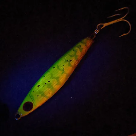 ​Luhr Jensen Nordic #60, pilker UV (świeci w ultrafiolecie), Fire Tiger (Ognisty Tygrys), 56 g błystka wahadłowa #13958