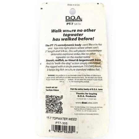 D.O.A.  D.O.A (świeci w ciemności) PT-7, biały Glow - świeci w ciemności, 17 g #14114