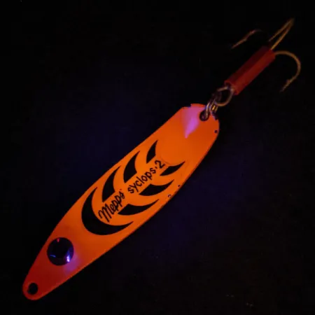 Mepps Syclops 2 UV (świeci w ultrafiolecie), pomarańczowy/złoty, 17 g błystka wahadłowa #14157