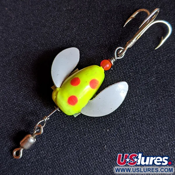 Yakima Bait Spin-N-Glo, Chartreuse/czerwony/biały, 1,2 g błystka obrotowa #14167