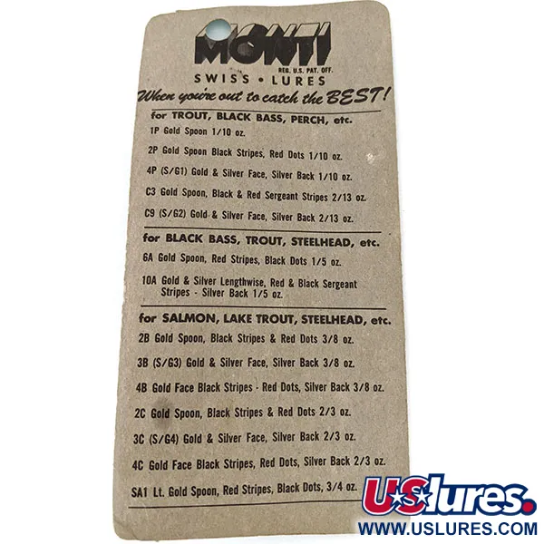 Monti Swiss Lures, złoty/srebrny/czerwony, 5 g błystka obrotowa #14582