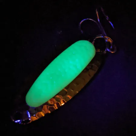 Blue Fox Pixee UV (świeci w ultrafiolecie), młotkowany nikiel/żółty, 14 g błystka wahadłowa #14555