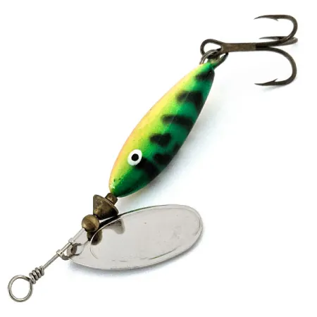 Matzuo FinSpin, Ognisty Tygrys (Fire Tiger)/Chrom, 7 g błystka obrotowa #15377