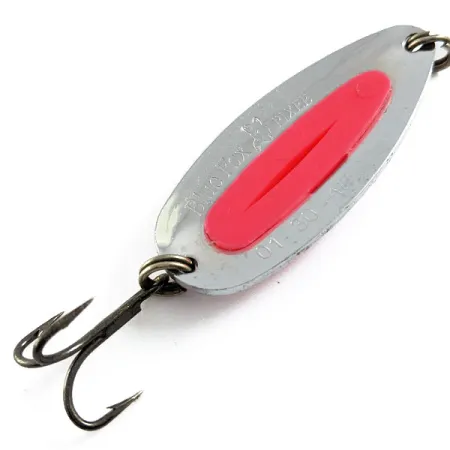 Blue Fox Pixee UV (świeci w ultrafiolecie), Młotkowany nikiel/różowy UV-świeci w świetle ultrafioletowym, 14 g błystka wahadłowa #16632