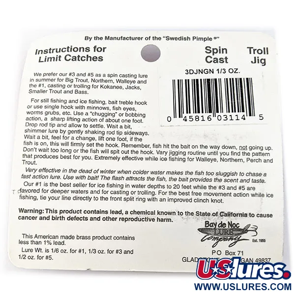  ​Bay de Noc Do-Jigger #3, nikiel/zielony, 9 g błystka wahadłowa #16756