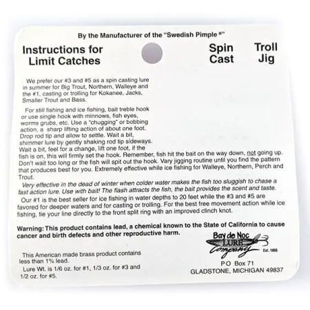 Bay de Noc Do-Jigger #3, 9 g błystka wahadłowa #17193