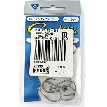 Haczyki Gamakatsu 510 2325101 #1/0