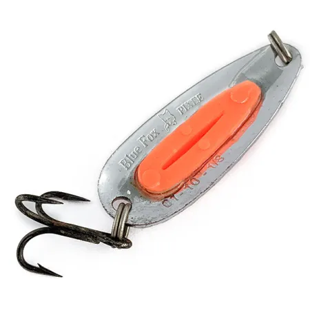 Blue Fox Pixee UV (świeci w ultrafiolecie), nikiel/pomarańczowy UV, 3,5 g błystka wahadłowa #17340