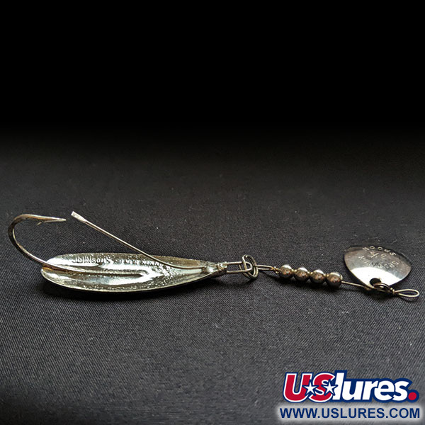  Błystka antyzaczepowa Johnson Silver Minnow Spinner Spoon posrebrzane, ze skrzydełkiem, srebro, 9 g błystka wahadłowa #17374