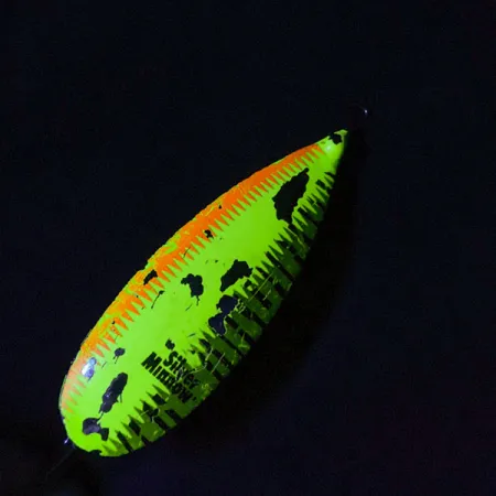 Błystka antyzaczepowa Johnson Silver Minnow UV (świeci w ultrafiolecie), Fire Tiger (Ognisty Tygrys), 17 g błystka wahadłowa #17409