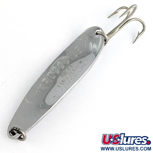 Luhr Jensen Krocodile #4, nikiel/niebieski, 19 g błystka wahadłowa #17614