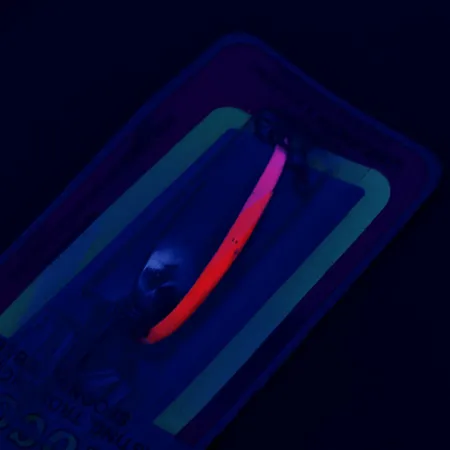 Luhr Jensen ​Krocodile #3 UV (świeci w ultrafiolecie, z lat 1970-tych), nikiel/czerwony UV, 9 g błystka wahadłowa #17644