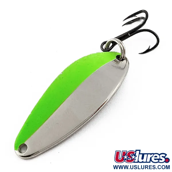 Acme Little Cleo UV (świeci w ultrafiolecie), nikiel/zielony UV - świeci w ultrafiolecie, 7 g błystka wahadłowa #17795