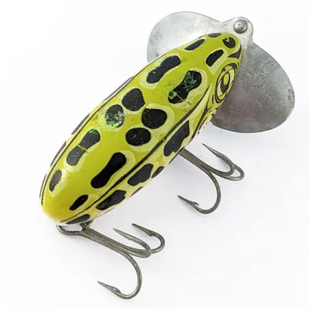 Fred Arbogast Seein's Believin' green leopard frog (1970s), green  leopard frog, 10 g wobler #18477