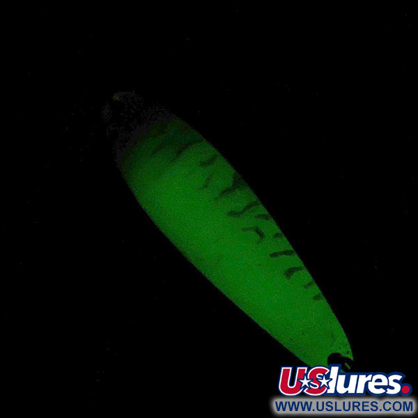  Luhr Jensen Coyote spoon UV Glow, nikiel/biały/żółty blask UV, 7 g błystka wahadłowa #18894