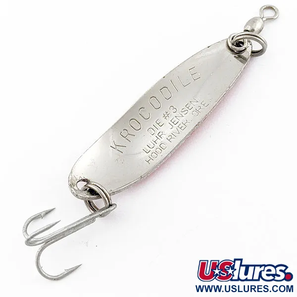 Luhr Jensen Krocodile #3, nikiel/czerwony/biały, 10 g błystka wahadłowa #18955