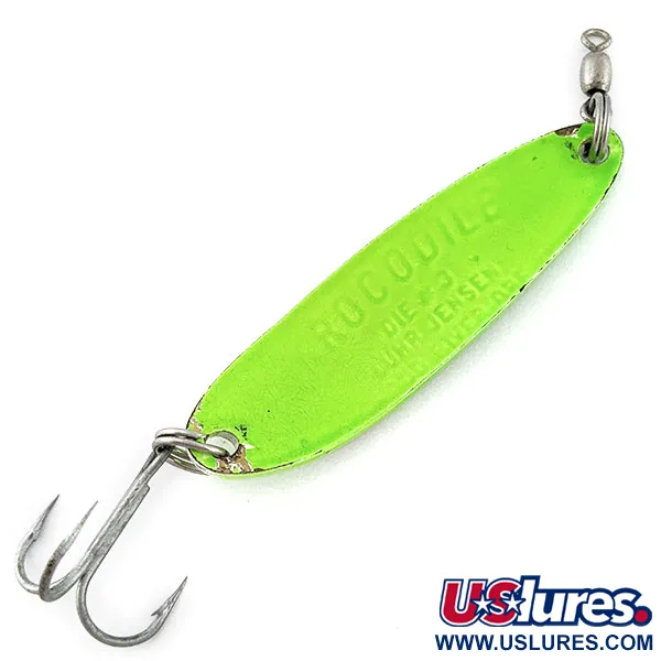 Luhr Jensen Krocodile #3, zielony UV, 10 g błystka wahadłowa #19113