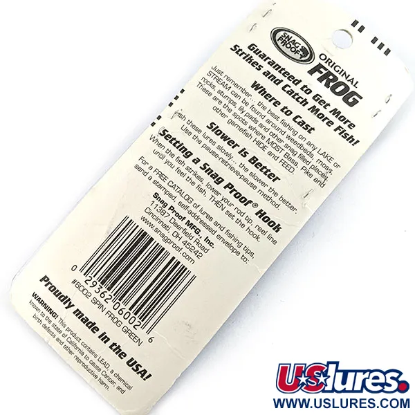 Snag Proof Original Frog, spin frog green, 7 g wobler #19556