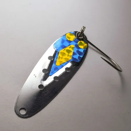 Heddon Sculpin, nikiel/niebieski/żółty, 5 g błystka wahadłowa #19828