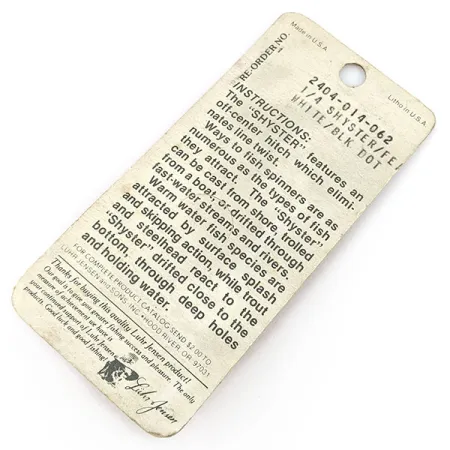 Luhr Jensen Shyster, White/black dot, 7 g błystka obrotowa #20077