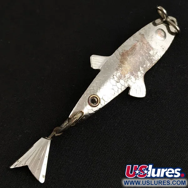  Vintage Fred Arbogast Spin-Liz fishing lure, srebro, 7 g błystka wahadłowa #20187