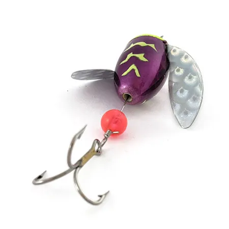 Yakima Bait Spin-N-Glo, Mylar Wings - Metallic Purple Chartreuse Tiger, 4 g błystka obrotowa #20742
