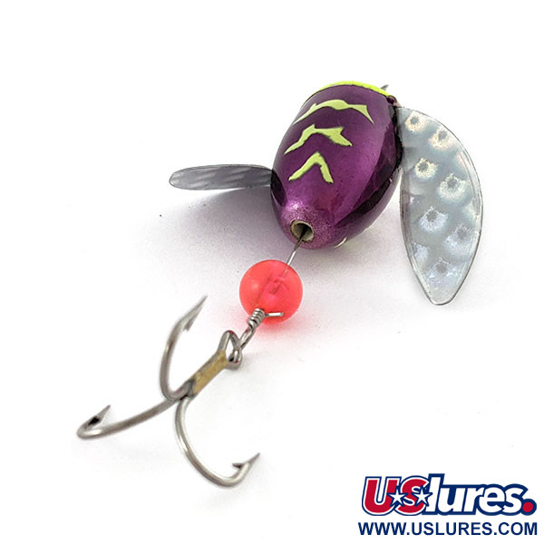 Yakima Bait Spin-N-Glo, Mylar Wings - Metallic Purple Chartreuse Tiger, 4 g  #20742