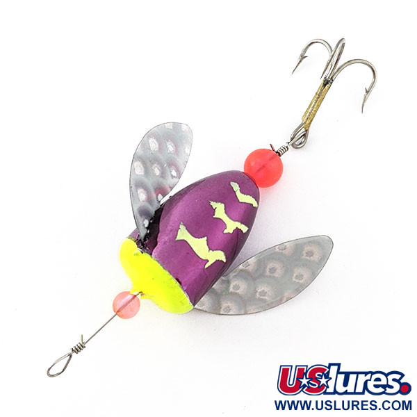 Yakima Bait Spin-N-Glo, Mylar Wings - Metallic Purple Chartreuse Tiger, 4 g  #20742