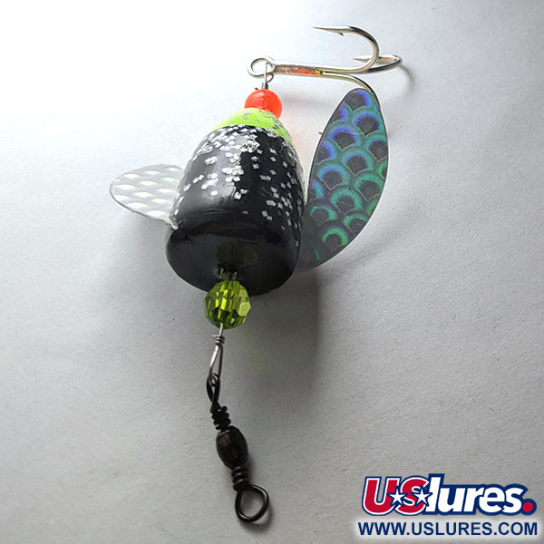 Yakima Bait Spin-N-Glo, Mylar Wings - Glitter Chartreuse Black, 8 g błystka obrotowa #20952