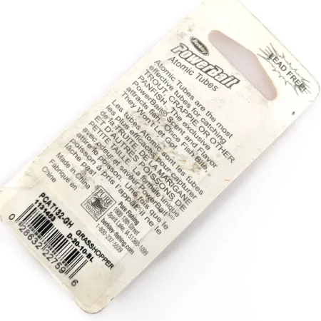 Berkley PowerBait Atomic Tubes 5 ct, grasshopper, 0.88 g #21180