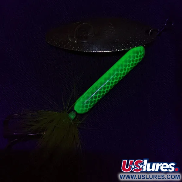 Yakima Bait Worden’s Original Rooster Tail, złoty/zielony UV, 14 g błystka obrotowa #21332