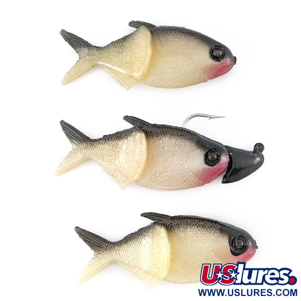 Creme Lure Co Creme Lit'l Fishie 2" Rigged Shad Black Back,  Shad Black Back, 7 g  #21968