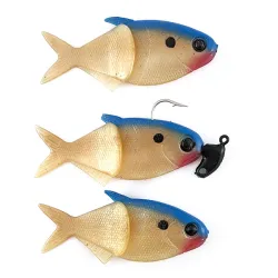 Creme Lit'l Fishie 3" Rigged Shad Blue Back