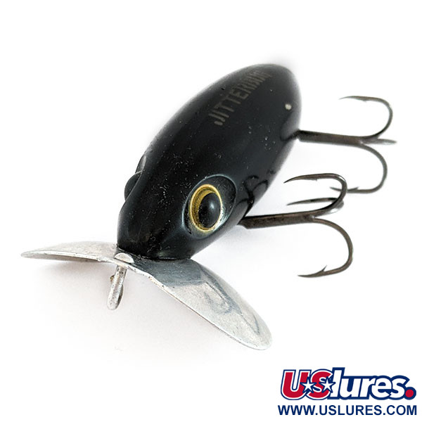 Fred Arbogast d Arbogast Jitterbug Early Bug Eye​ (1960s)​, black, 14 g wobler #22014