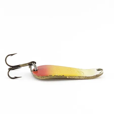 Luhr Jensen Maisie, biały/żółty/czerwony/mosiądz, 7 g błystka wahadłowa #22106