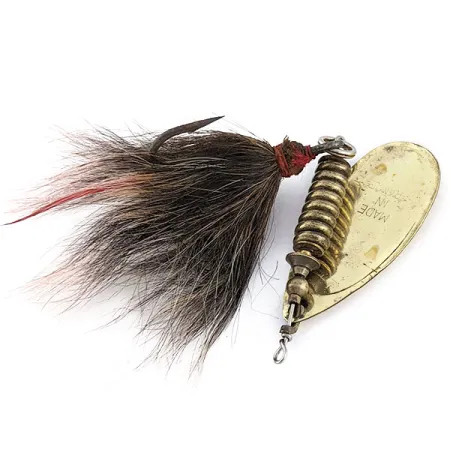 Mepps Aglia 5 Musky Killer (1960s), złoto, 14 g błystka obrotowa #22140