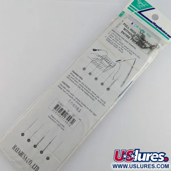 Hayabusa Sabiki S502-E  Saltwater Hot Hooks  (4 Hooks-40lb Main line-30lb Branch Line) #22201