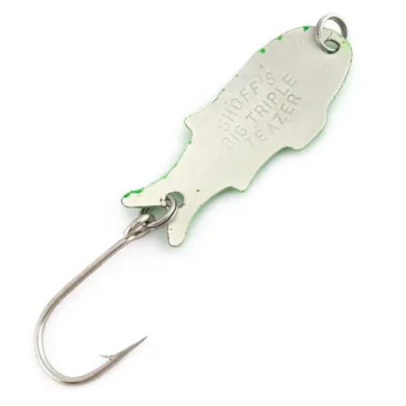 Shoff's Big Triple Teazer, zielono-biała perła, 2 g błystka wahadłowa #22491