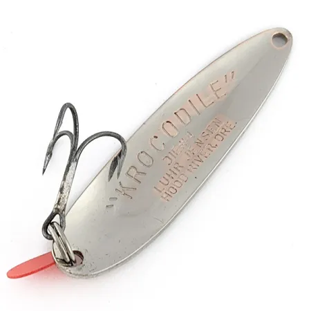 Luhr Jensen Krocodile #4, nikiel/zielony, 17 g błystka wahadłowa #23161