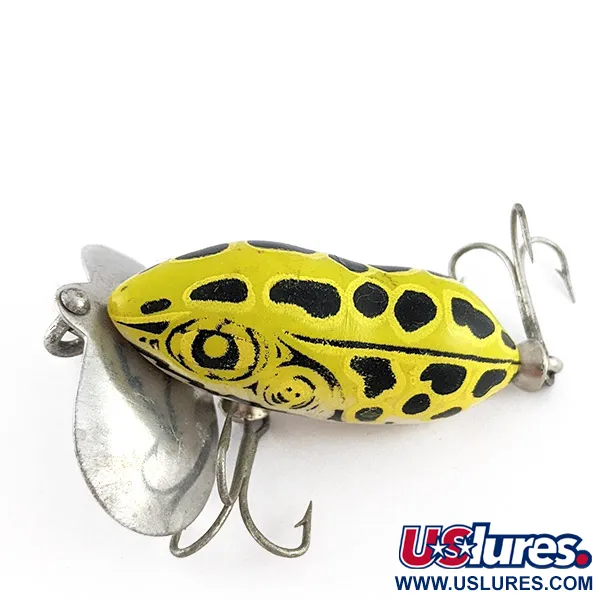  Fred Arbogast Jitterbug yellow (greenish) leopard frog, yellow (greenish) leopard frog, 7 g wobler #23339