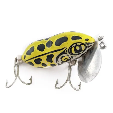 Fred Arbogast Jitterbug yellow (greenish) leopard frog
