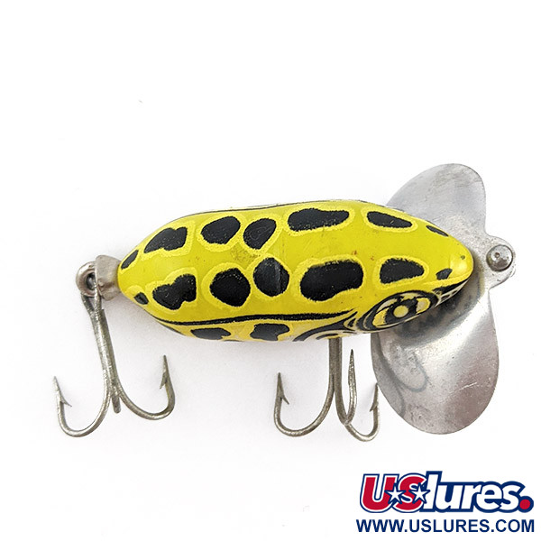  Fred Arbogast Jitterbug yellow (greenish) leopard frog, yellow (greenish) leopard frog, 7 g wobler #23339