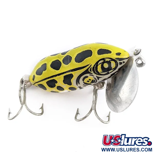 Fred Arbogast Jitterbug yellow (greenish) leopard frog