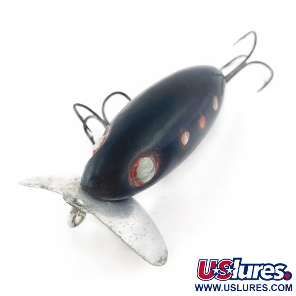  Fred Arbogast Jitterbug Early Bug Eye​ (1960s), Black, 14 g wobler #23870
