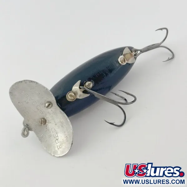  Fred Arbogast Jitterbug Early Bug Eye​ (1960s), Black, 14 g wobler #23870